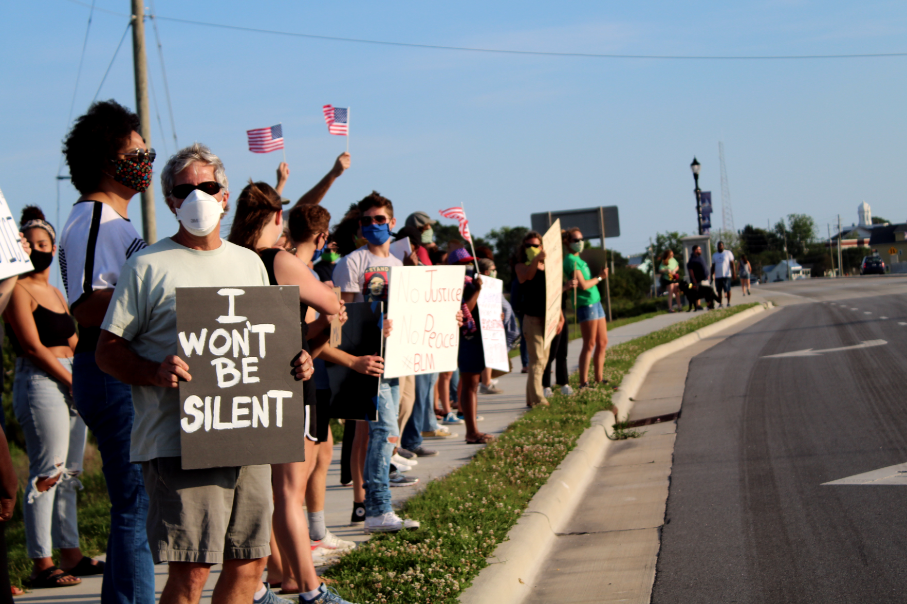 Demonstrators in Beaufort protest against police brutality